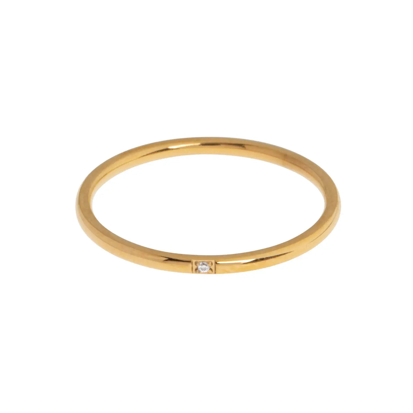 Evi - Petite Crystal Ring Stainless Steel | Gold | Timi of Sweden