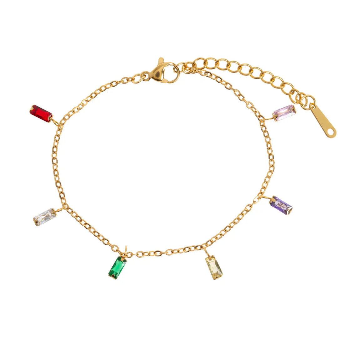 Suki - Multi Colored Chain Bracelet Stainless Steel  | Timi of Sweden